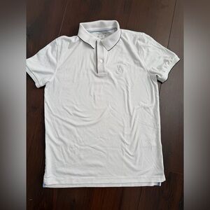 Psycho bunny 3 moisture wicking Polo Shirt men’s white navy top short sleeve.